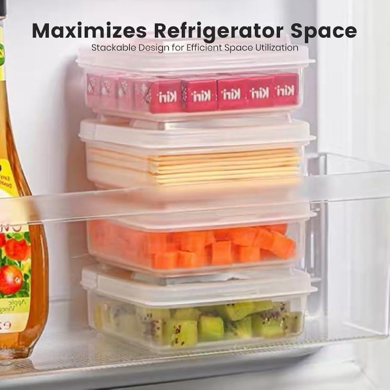 Durable Stackable Cheese Container W/ Flip Lid Food Storage Organizer 12 Slices