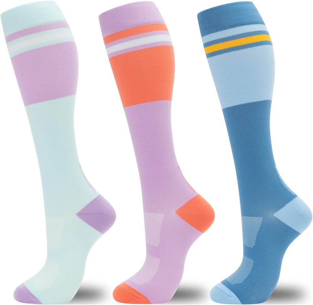 Compression Socks for Women Men 3 Pairs Graduated Compression Support Circulatio