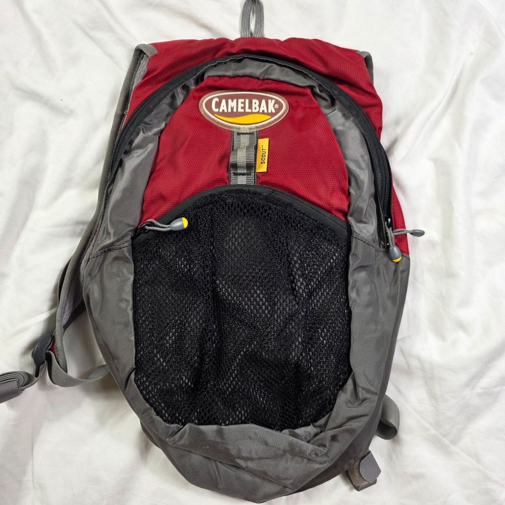 CamelBak Scout Kids Hydration Hiking Backpack Red Gray Lightweight Camping