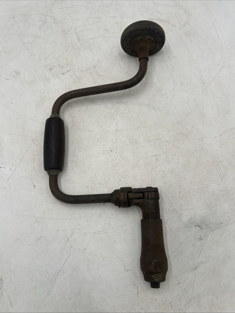 Vintage Unmarked Bit Brace 10" Sweep Working Barn Find