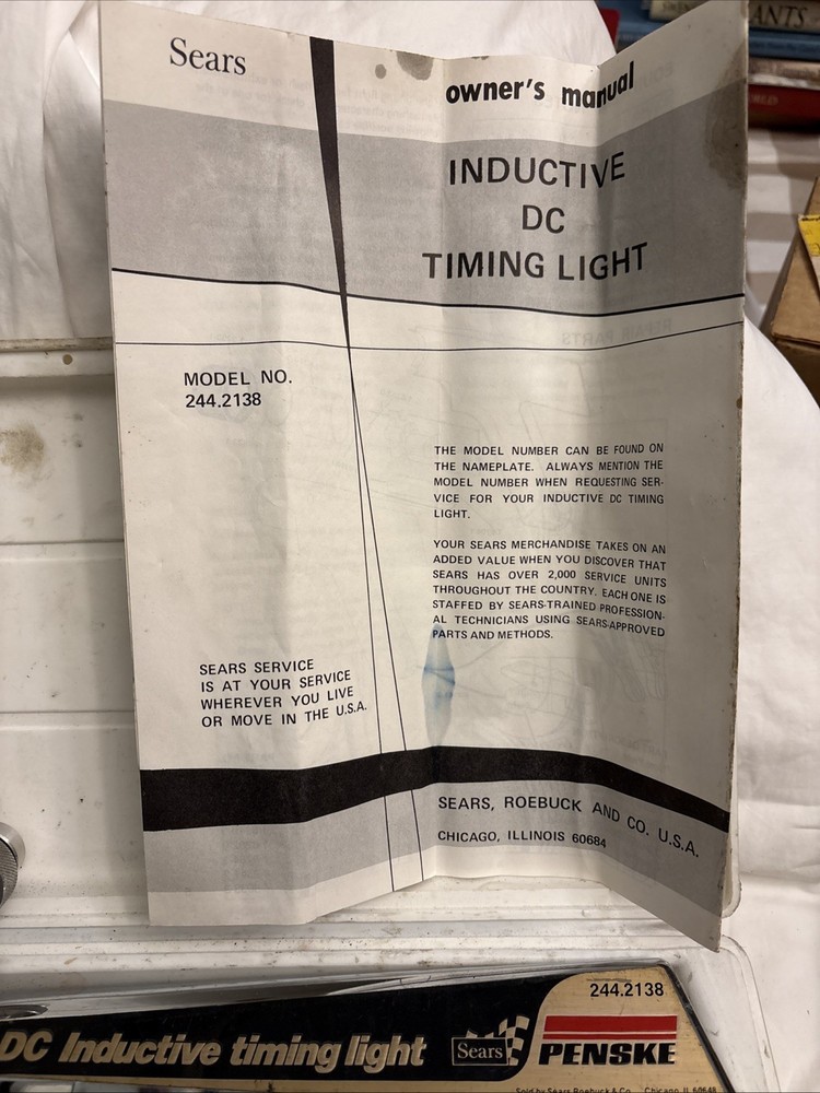 Sears Penske DC Inductive Timing Light with Case 244.2138 Vintage