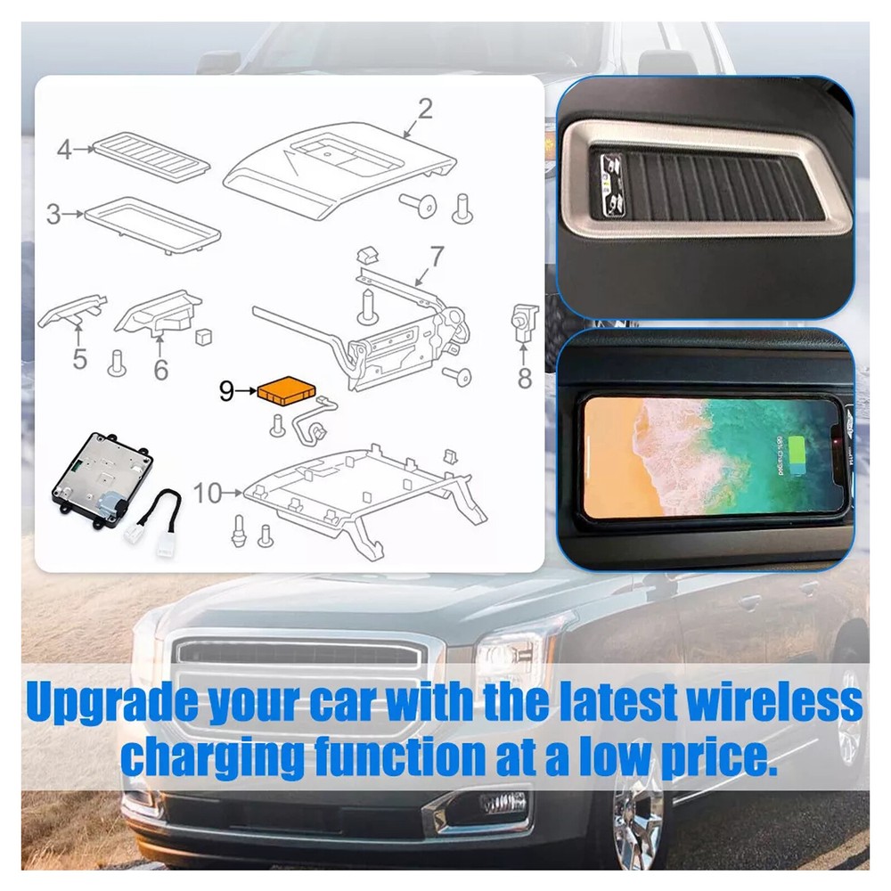 Updated Wireless Charging Module For GM 2018-20 with 2015-17 Adapter Harness