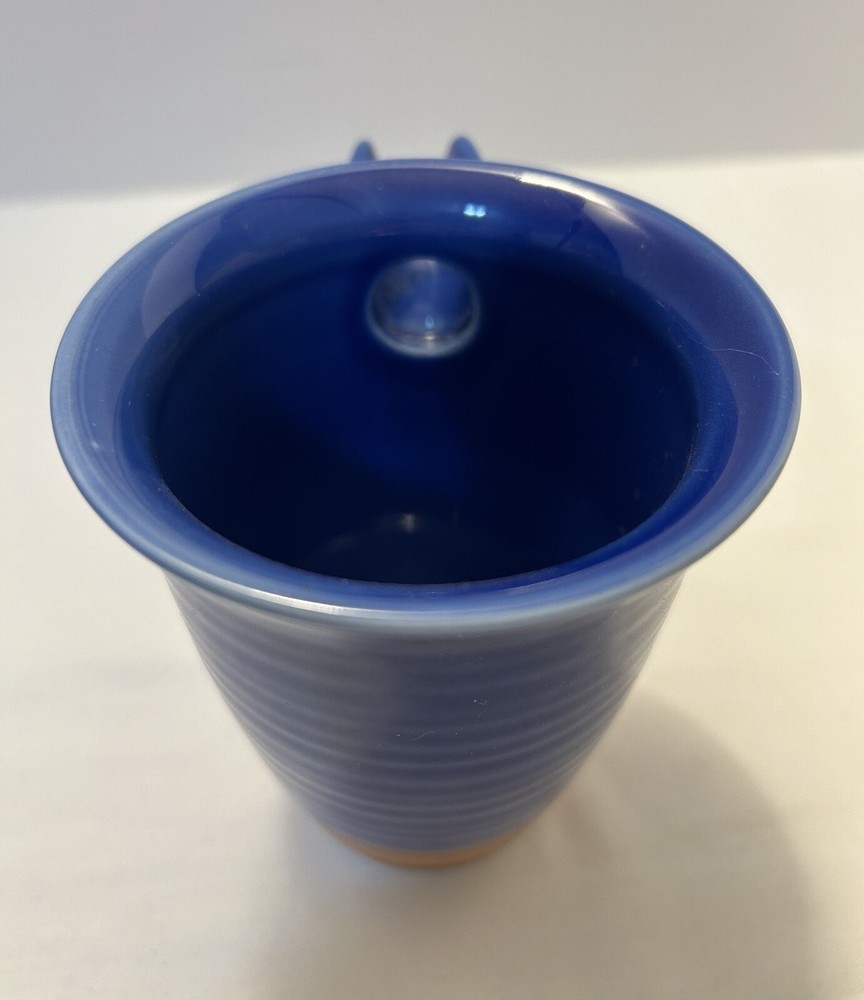 Teapot Blue Pottery Back Stamp Asian