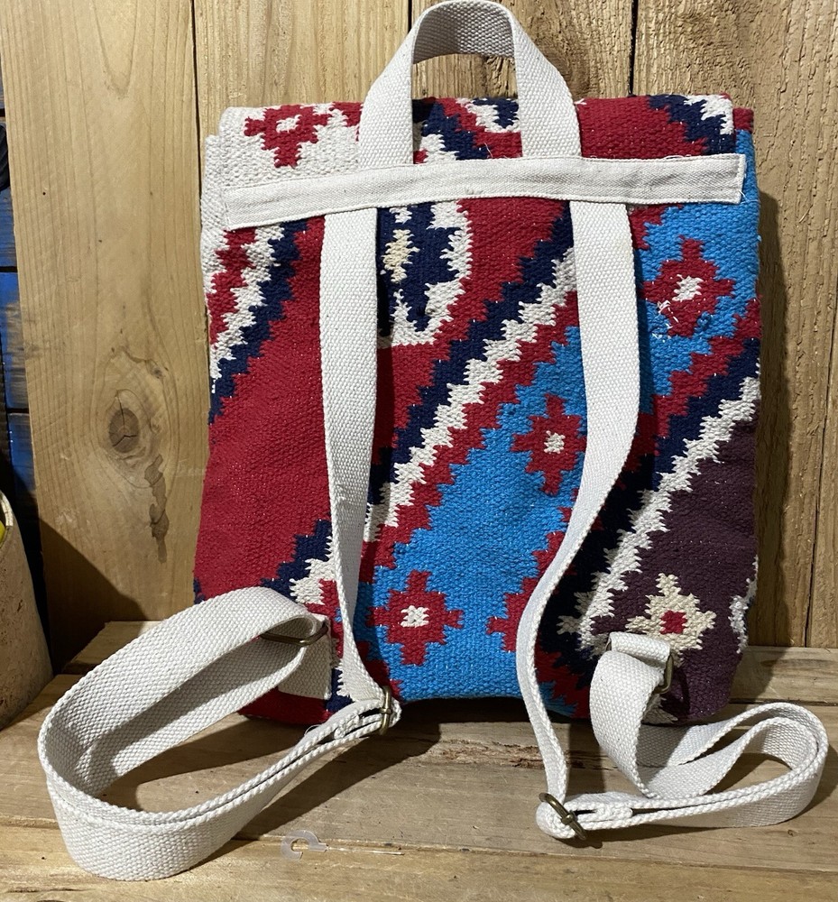 Panache Backpack Aztec Inspired Woven Cream Multicolor Medium