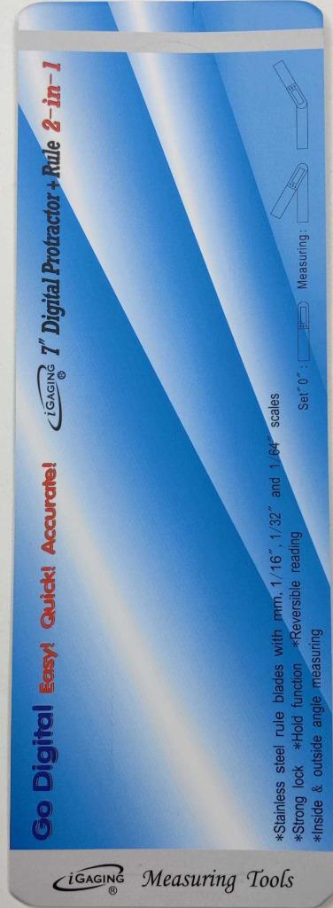iGaging 360 Degrees Digital Protractor 7" 2 in 1