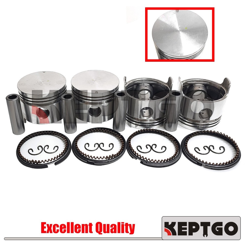 4PCS New 4P Engine Piston & Ring Set For Toyota