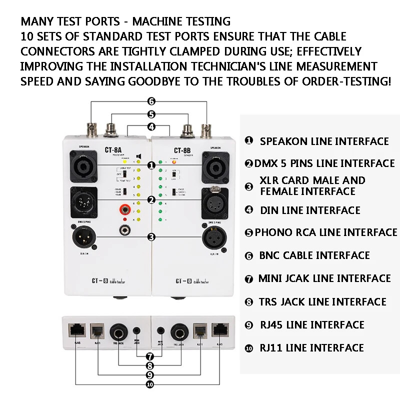 CT-8 Professional Multi-purpose Audio Line Test Instrument Separation Test