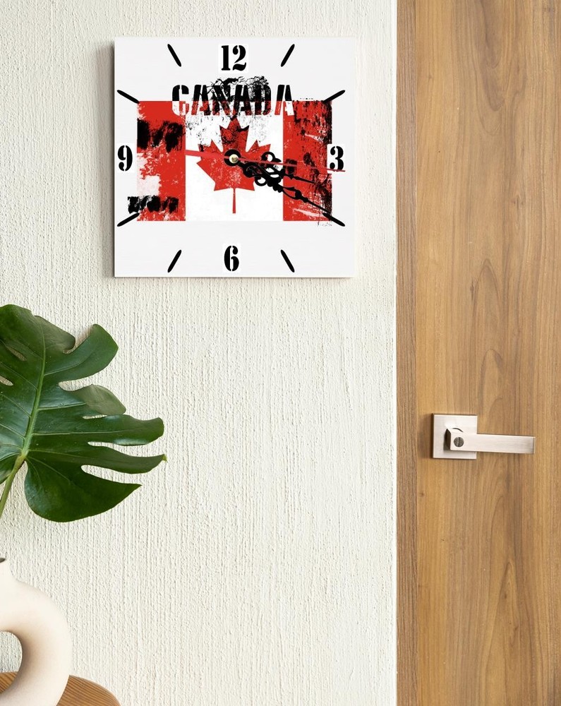 Canada Flag Wall clock patriots CERAMIC Tile Watch Support Décor