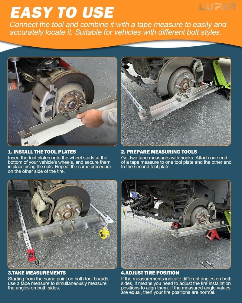 Precision Toe Alignment Tool Plates - Heavy Duty, Rust-Resistant & User-Friendly