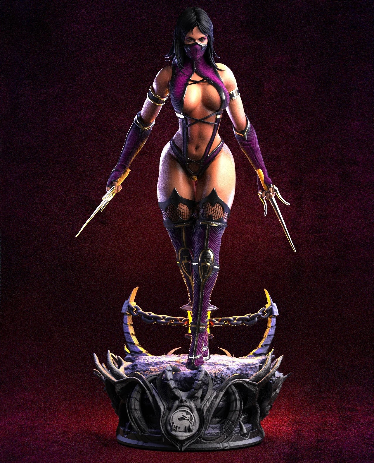 Painted Mileena Statue 1/4 Sexy Figure