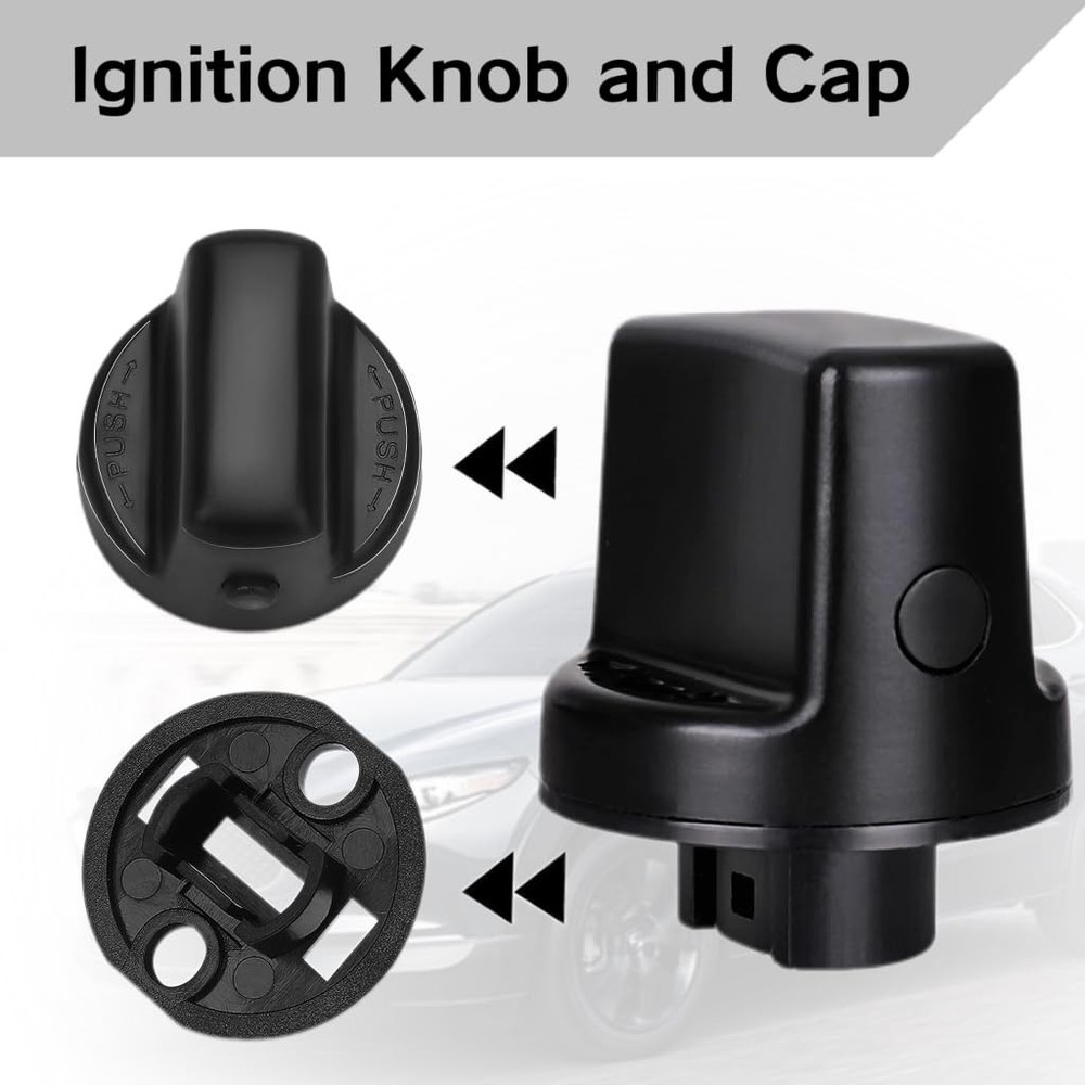Ignition Key Knob Push Turn Switch & Insert Set for Mazda Keyless Start Ignit...