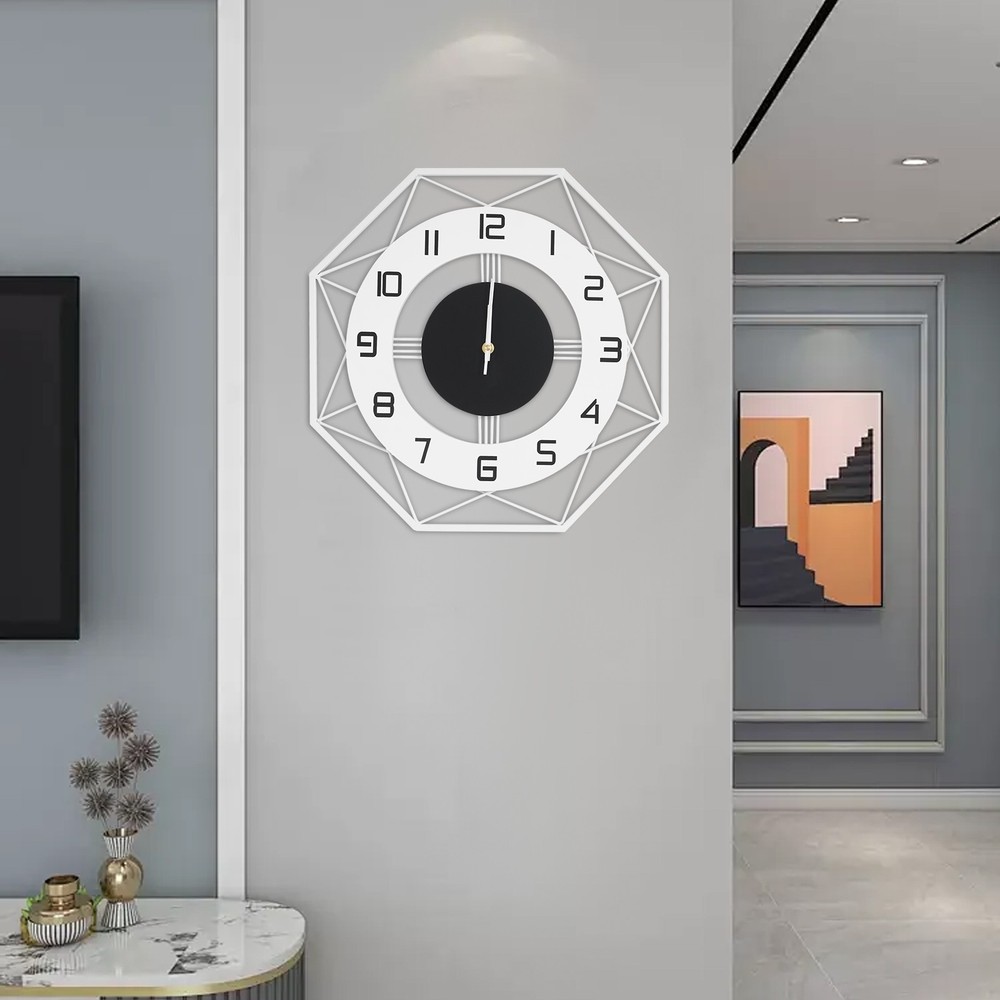 Modern Wall Clock - Silent Battery Powered Analog , Easy Mount