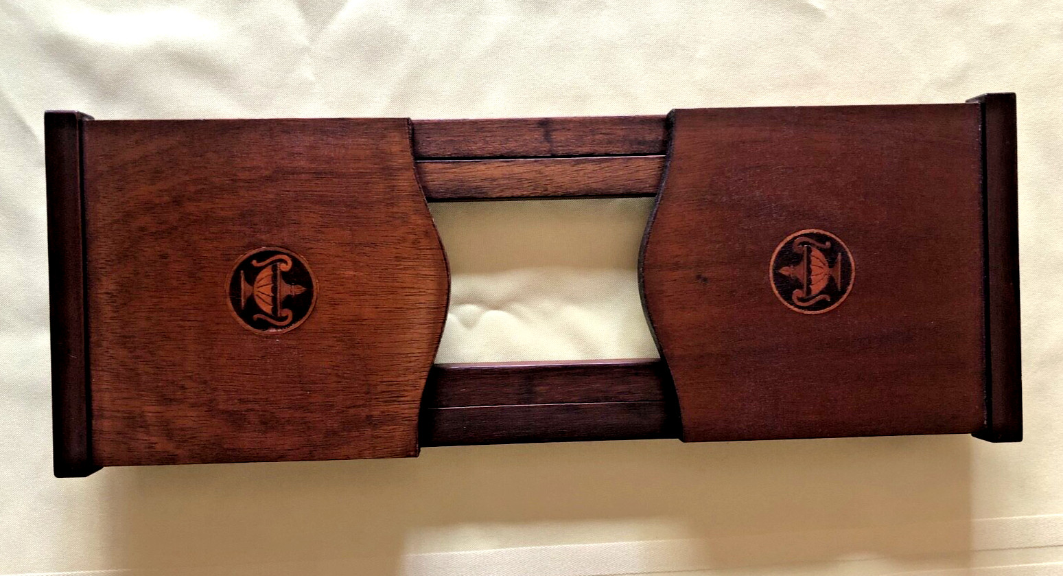 Antique English Regency Mahogany Book Slide Expandable Bookend Holder Library