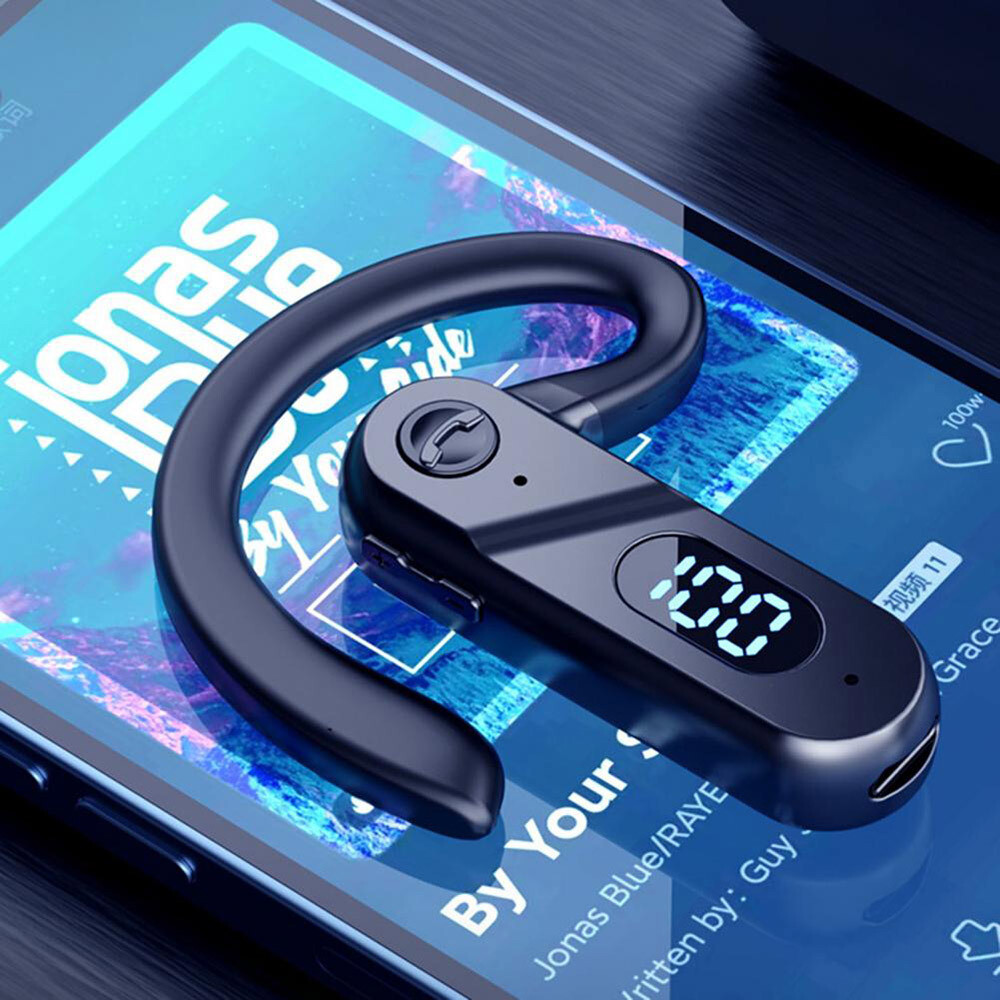 Bluetooth 5.2 Earphone Headset Stereo Earhook w/ Mic for IOS Android Cell Phones