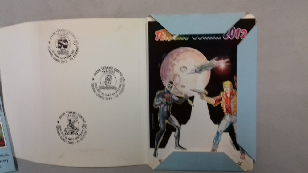 Teramo Comix 2012, postcard box, with postal cancellation.