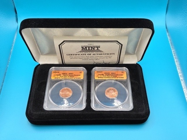 MS67 First Day Issue 2009 P & D Lincoln Capitol Dome Reverse Cent ANACS  Graded
