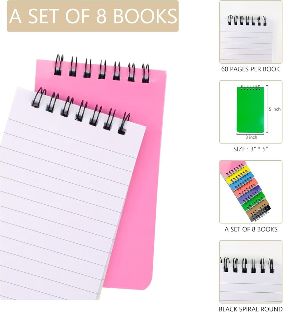 Poet Notebook Small Spiral Notepads With Lined Pas, Small