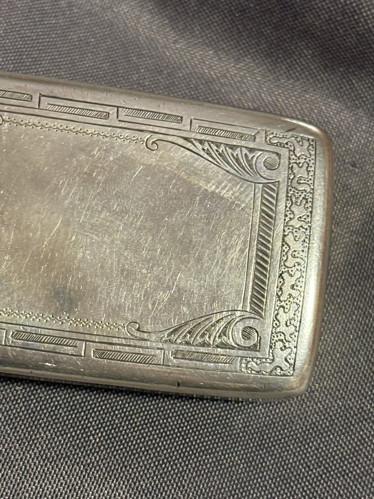 Antique Victorian 800 Silver Snuff Box Dated 1874