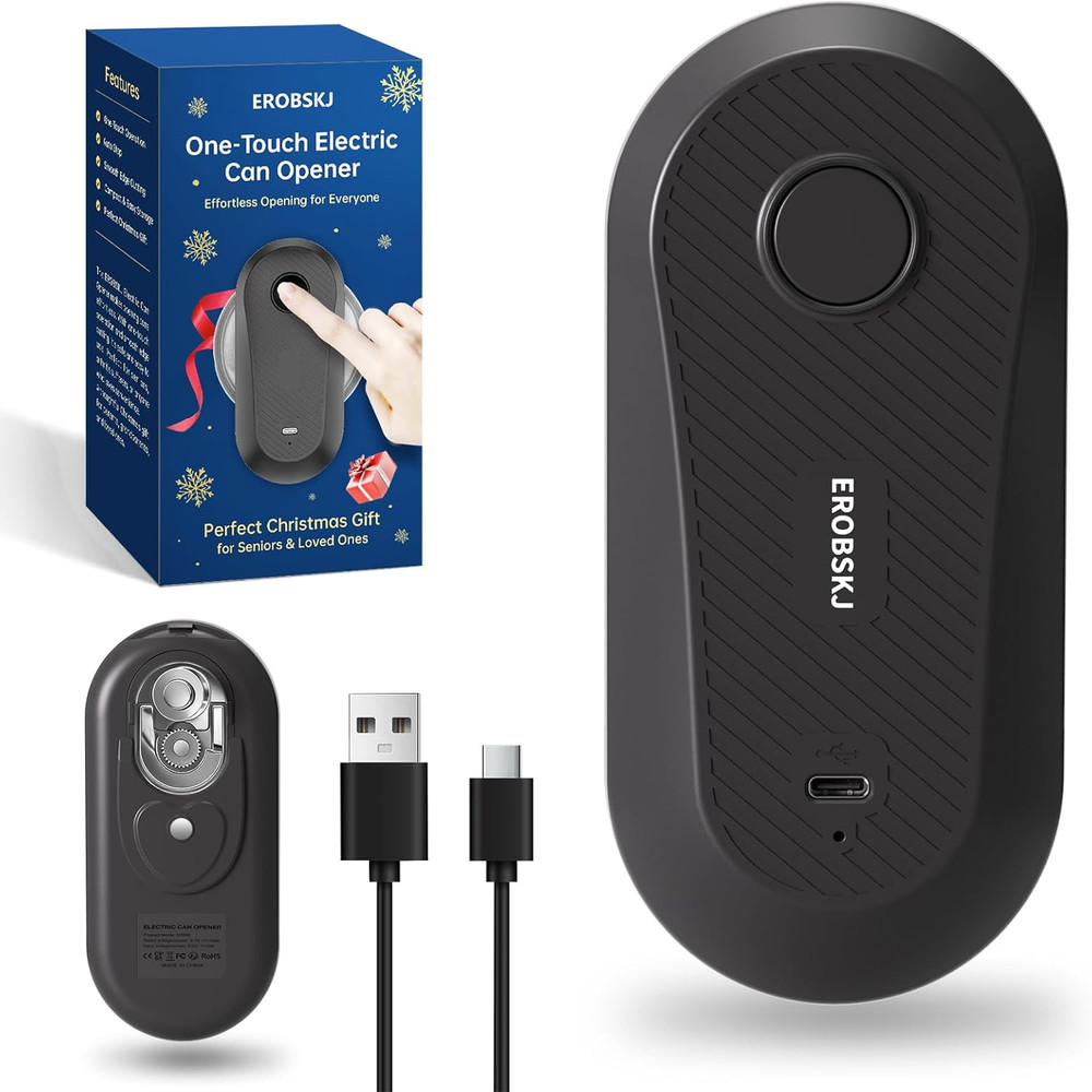 Abrelatas de electrico USB recargable auto stop suave inalambrico compacto