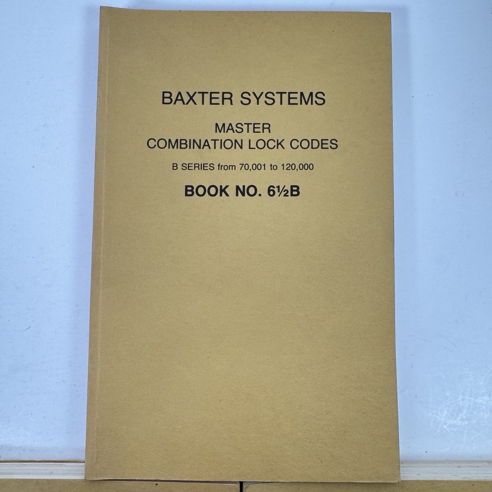 Lot 3 Baxter Systems Master Combination Lock Codes B Series 6 1/2B N0 25 + NO 26