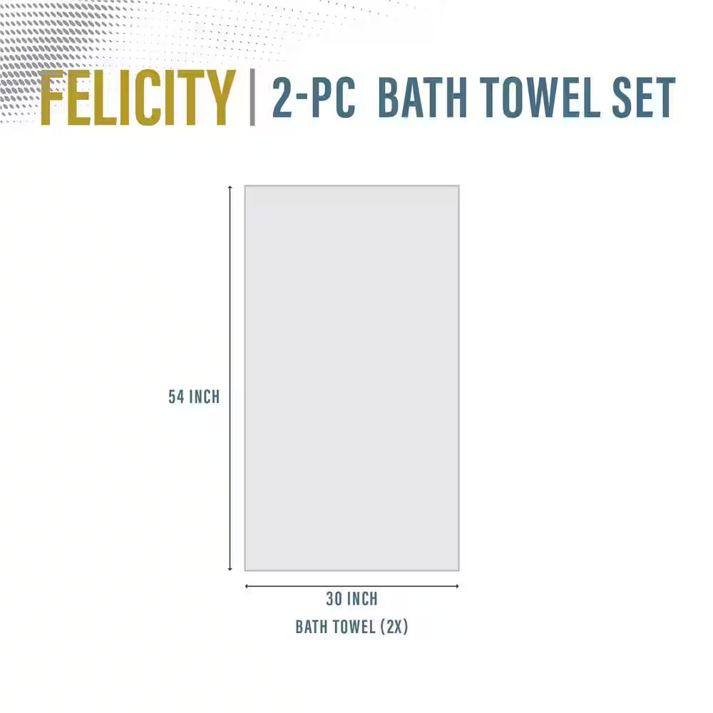 Felicity 2-PC Grey Solid Color Striped Dobby Border Anti-Microbial Supima Cotton