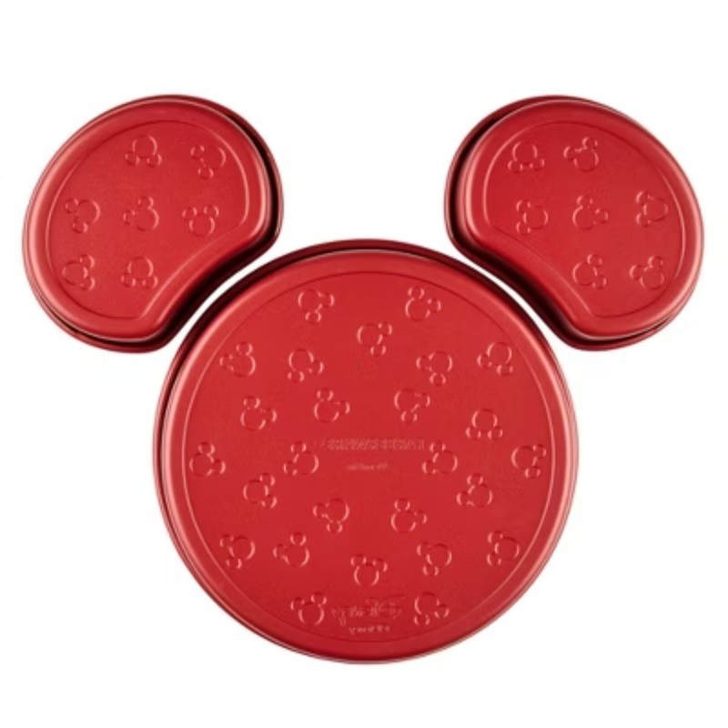 Mickey Mouse Head 3pc Nonstick Bakeware Set Red
