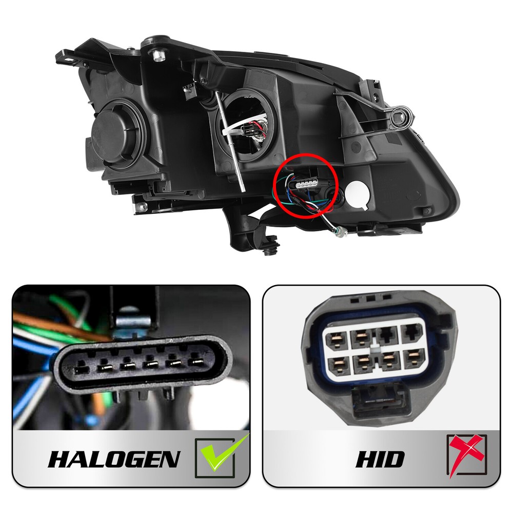For GMC Acadia 2007-2012 Projector W/ Bulbs Clear Pair Headlights Left+Right