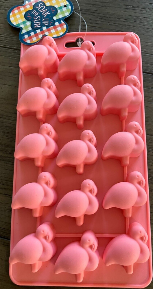 Ice Cube Tray Mini Flamingo Silicone 15 Cubes