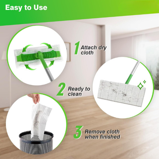 Dry Sweeping Cloths, 100 Count Mop Refill Compatible with Swiffer Sweeper - Disp