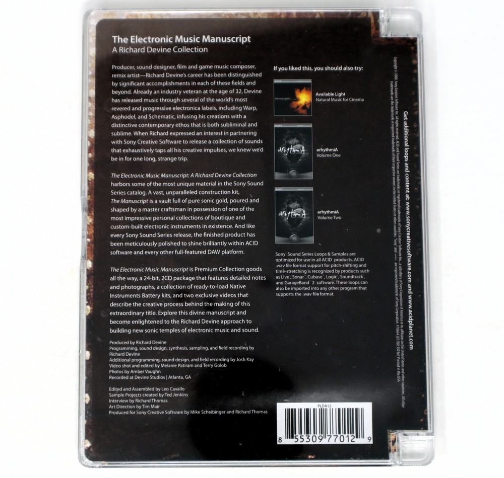 Sony Sound Series Electronic Music Manuscript Loops Sample Library/Sampling 2 CD