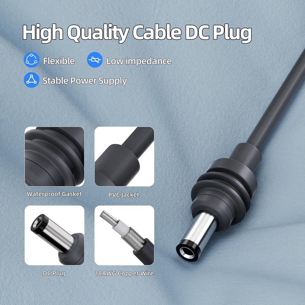 Versatile Starlink Mini Accessory - De.Walt Battery DC Power Plug Adapter 3.2FT