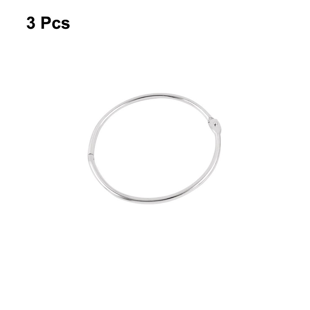 Book Office Metal Binder Hinge Snap Loose Leaf Ring Keyring 3pcs 3" Diameter