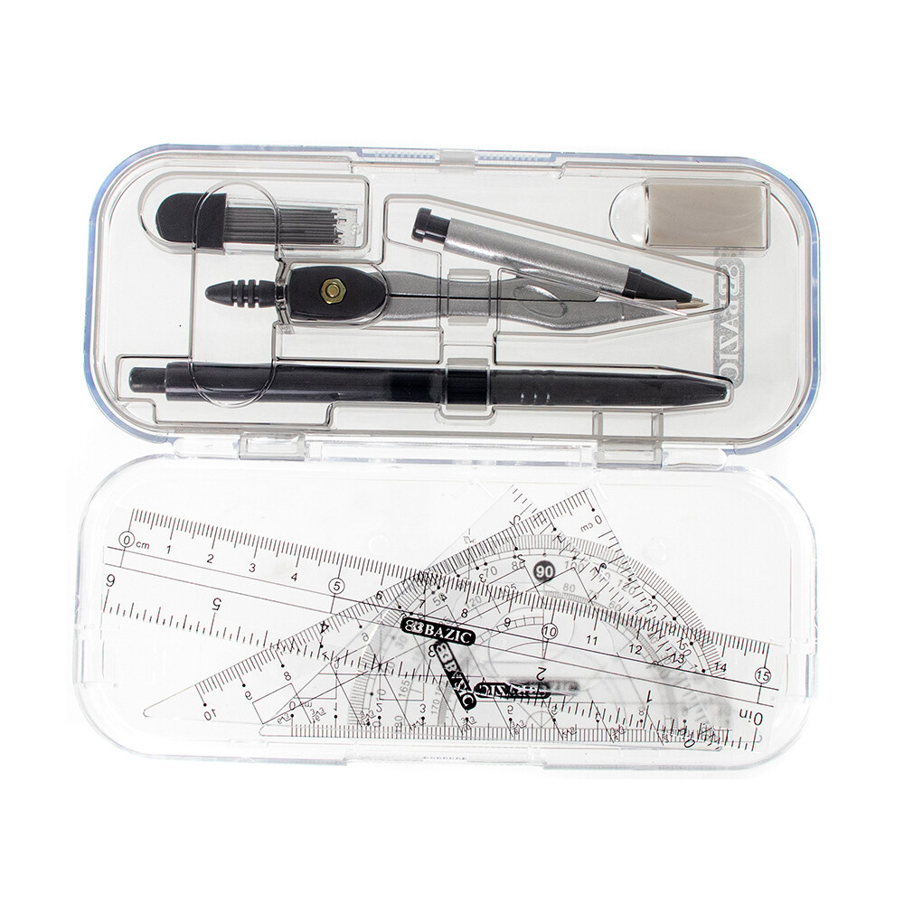 West Coast Paracord 9 Piece Math Tool Sets, Pencil, Compass, Rulers, Protractor
