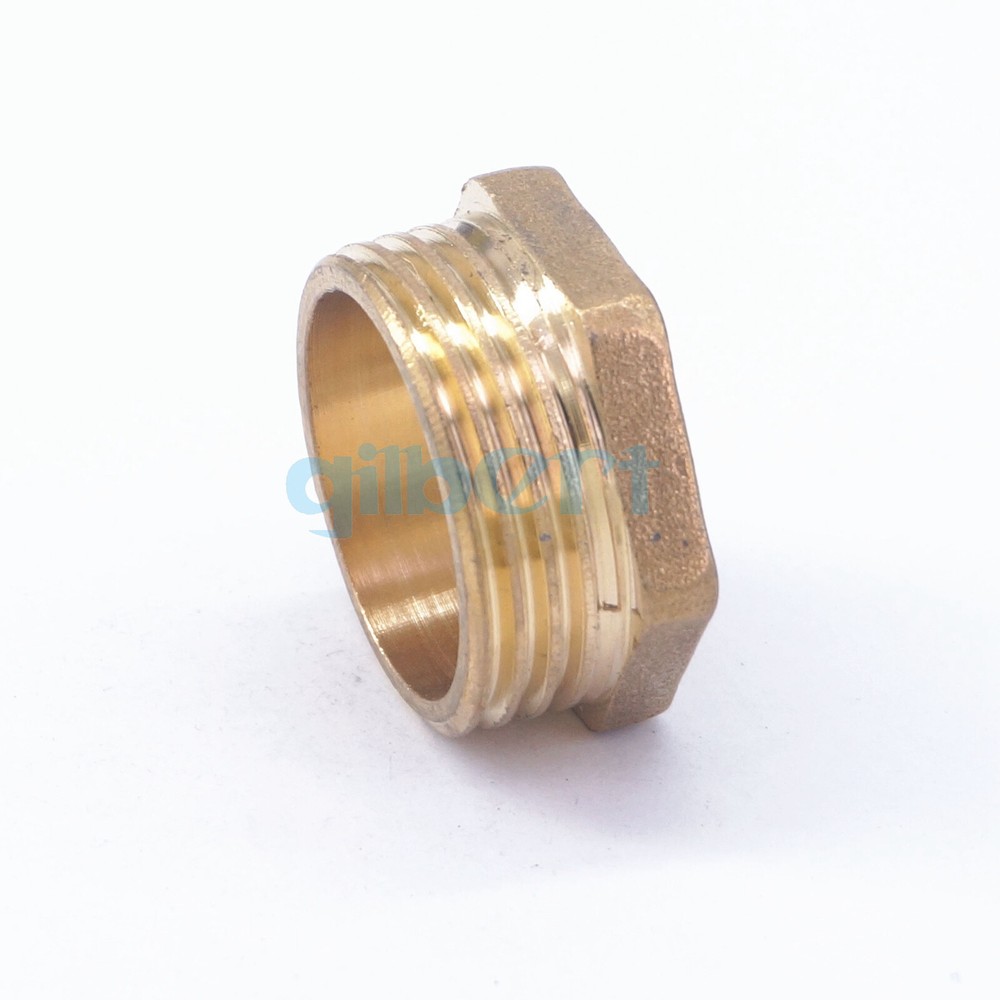 1" BSP Male Brass Countersunk End Cap Hex Head Socket Fitting End Plug