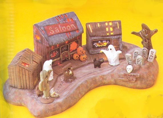 Ceramic Bisque~~ ready to paint~~~ Ghost Town~RARE FIND