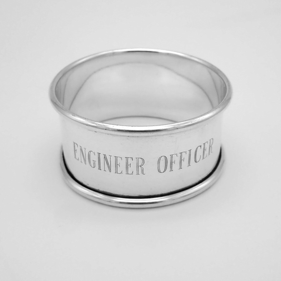 Engineer Officer Napkin Ring Webster Sterling Silver