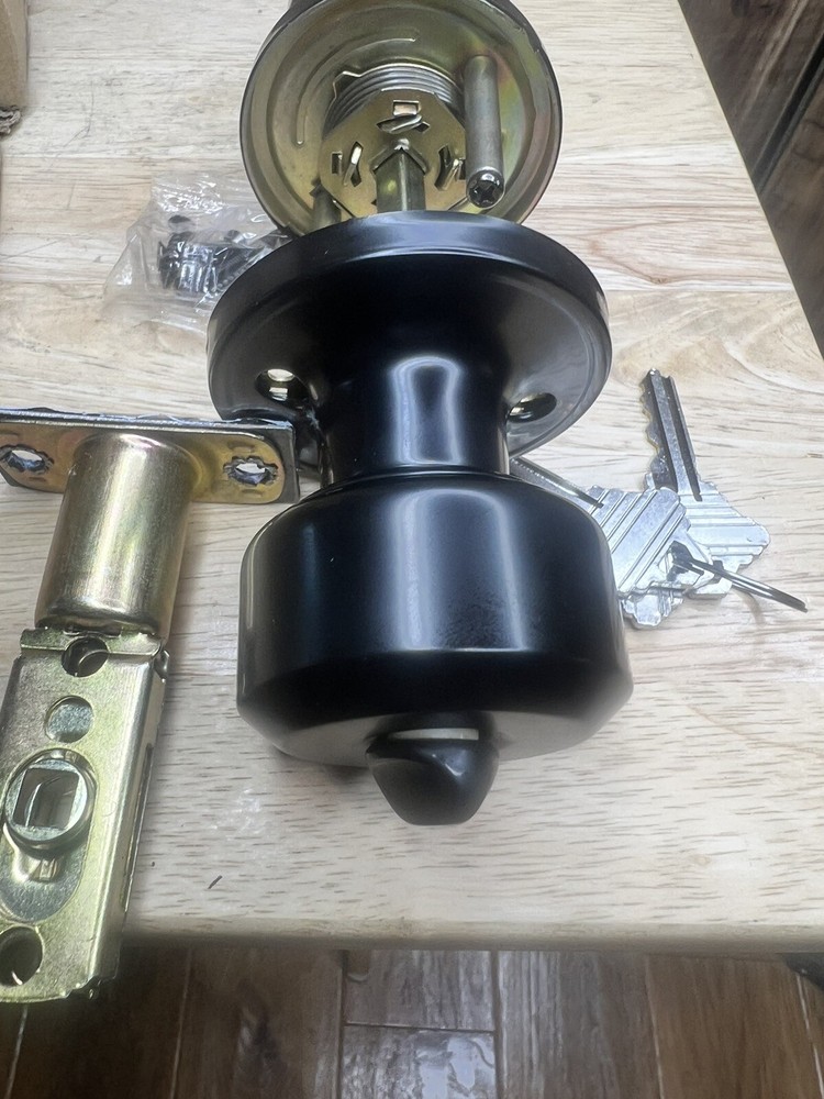 KNOBWELL 6 Pack Keyed Alike Entry Door Knobs Black