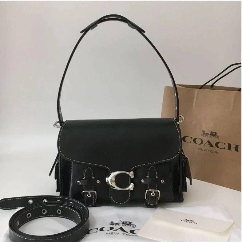 NWT Coach CT721 Cargo Soft Tabby Shoulder Bag Crossbody Black New Free Shipping