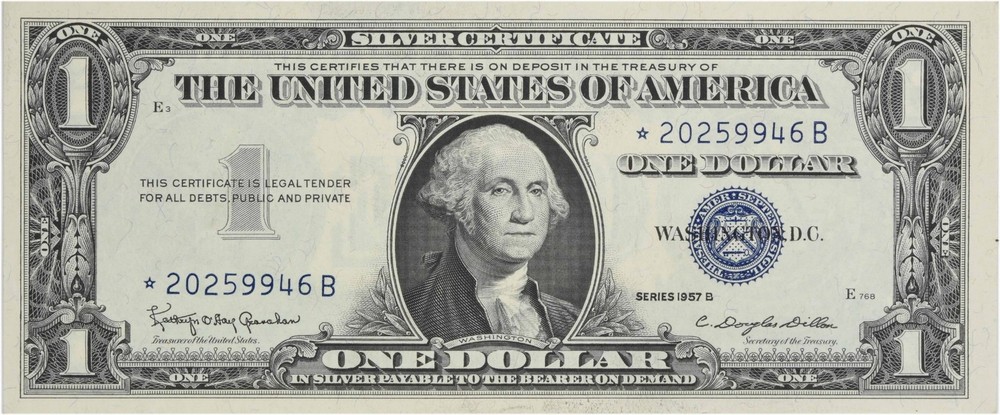1957B $1 Small Silver Certificate FR1621* CU Uncertified