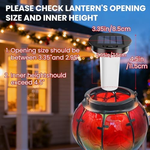 Pack Solar Light Replacement Top, Solar Flickering Flame Lights for Hot Air 2