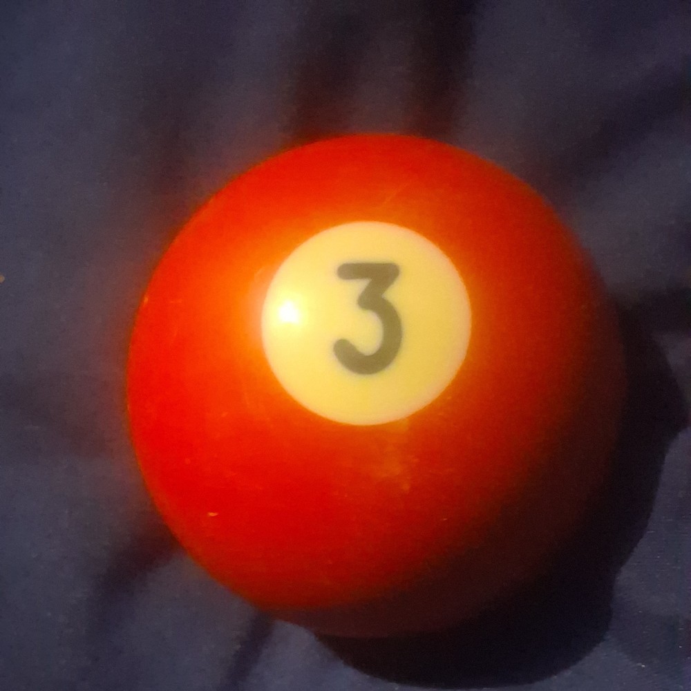 Solid Red 3 Replacement Pool Ball