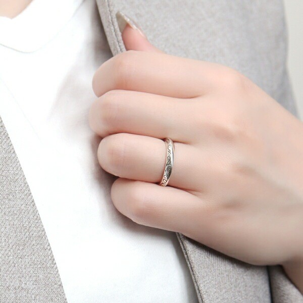 Arabesque Pattern Sterling Silver 925 Pair Rings (Sizes 17 & 9)