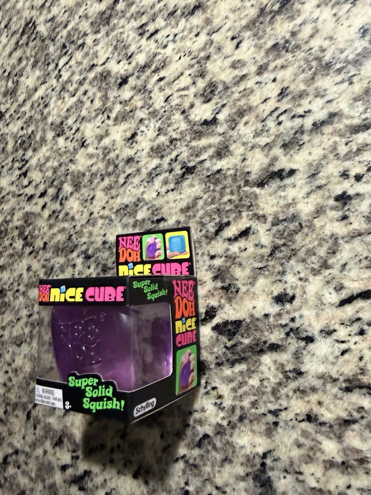 Schylling Nee Doh Nice Cube Super Solid Squish Purple Squeeze Toy