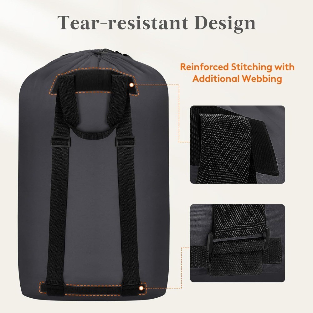 Extra Large Laundry Backpack with Shoulder Straps Mesh Pocket for Laundromat