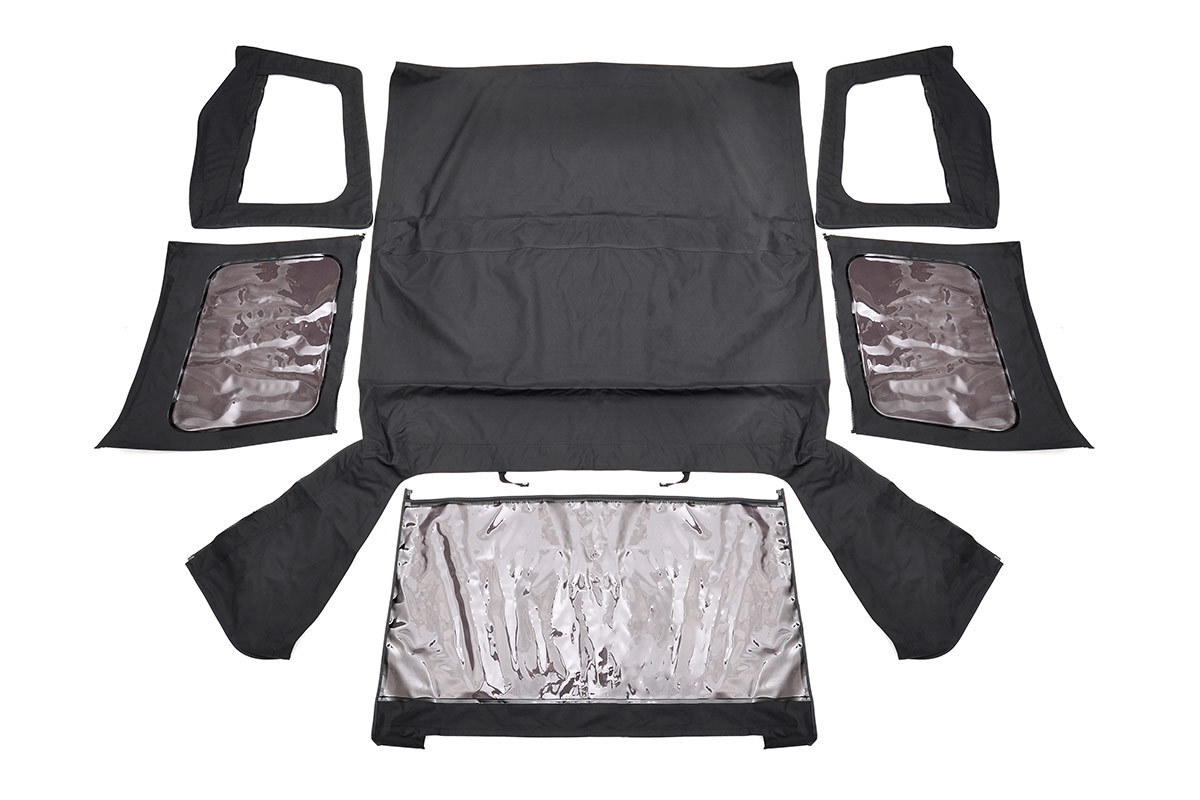 Rough Country for Wrangler YJ Replacement Soft Top|Black 87-95-Half Steel Doors