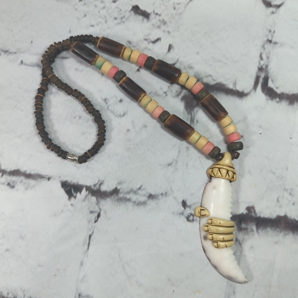 Beaded Tropical Look Style Pendent Necklace