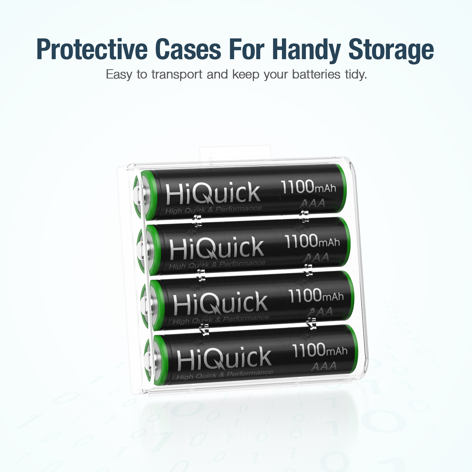 HiQuick AA AAA 2800mAh 1100mAh NiMH Rechargeable Batteries 1.2V + Case Box Lot