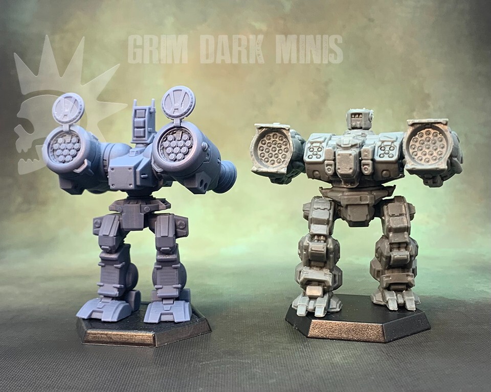 Battletech Scale - Longbow proxy mech - large missiles (retro style)