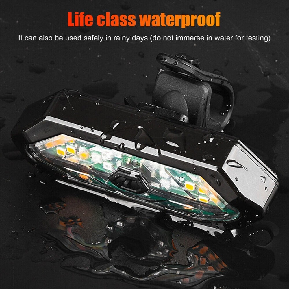 Wireless Bicycle Alarm Rear Tail Light IPX4 Waterproof Remote Control USB
