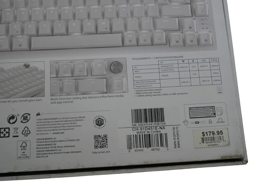 Corsair K65PLUS Wireless Gaming Keyboard for Mac